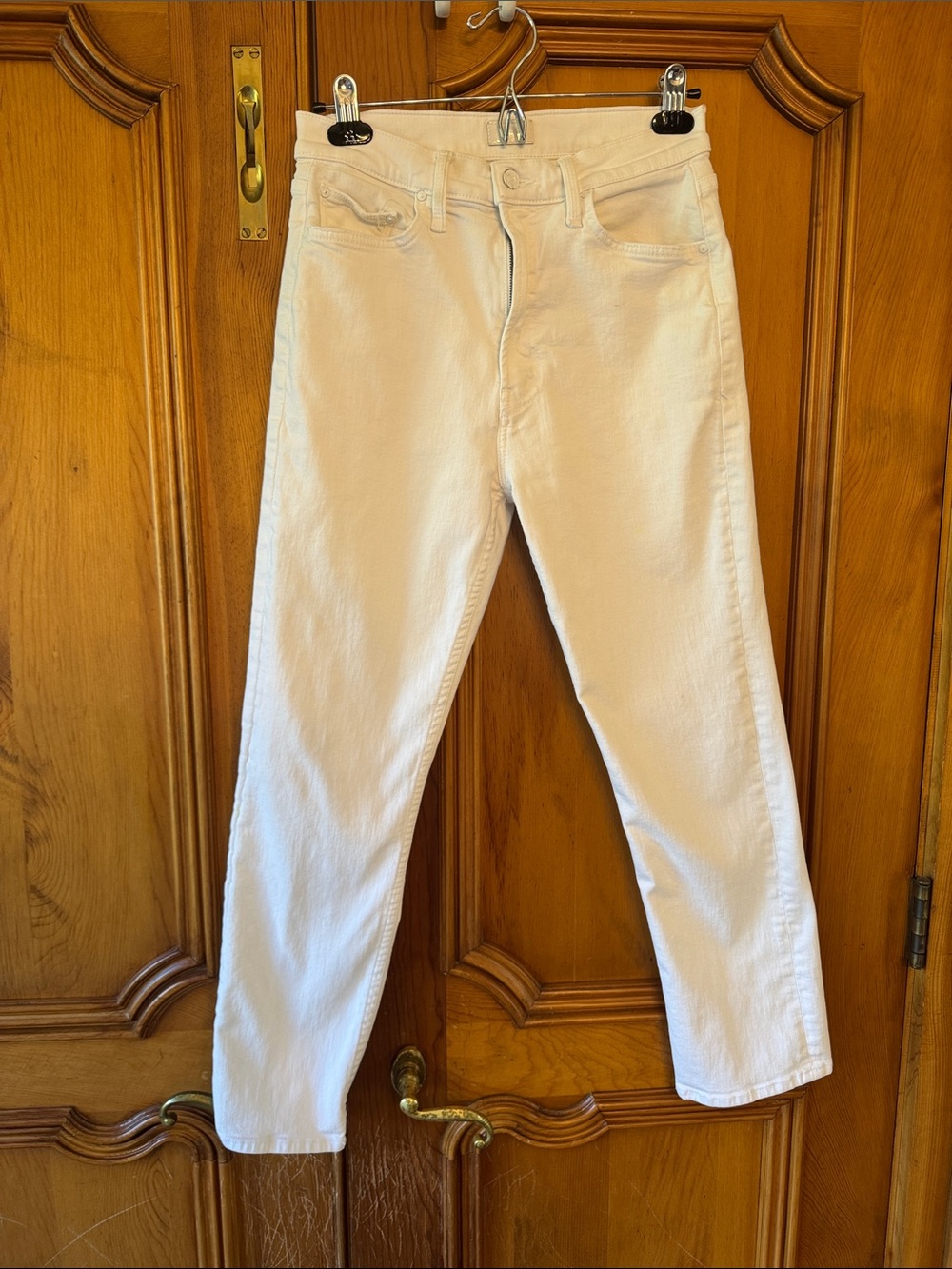 MOTHER Women's Ankle Crop Jeans in Off-White
